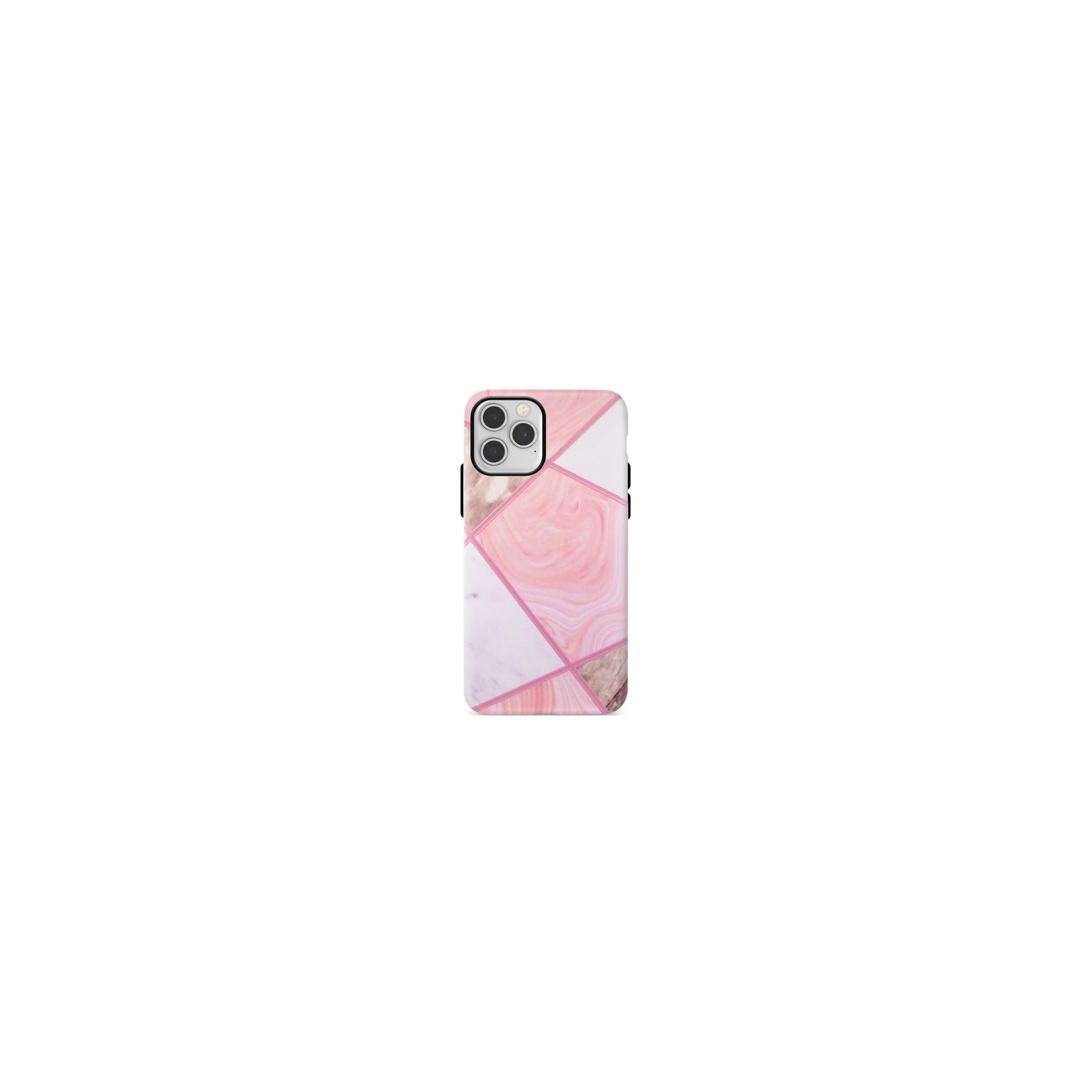 Funda Gel Relieve IPhone 12 / 12 Pro - Mármol Geométrico Rosa