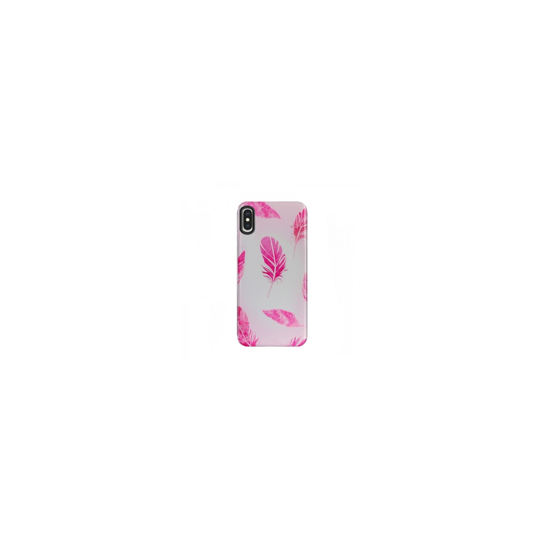 Funda iPhone Xs Max Gel 2 piezas relieve Plumas