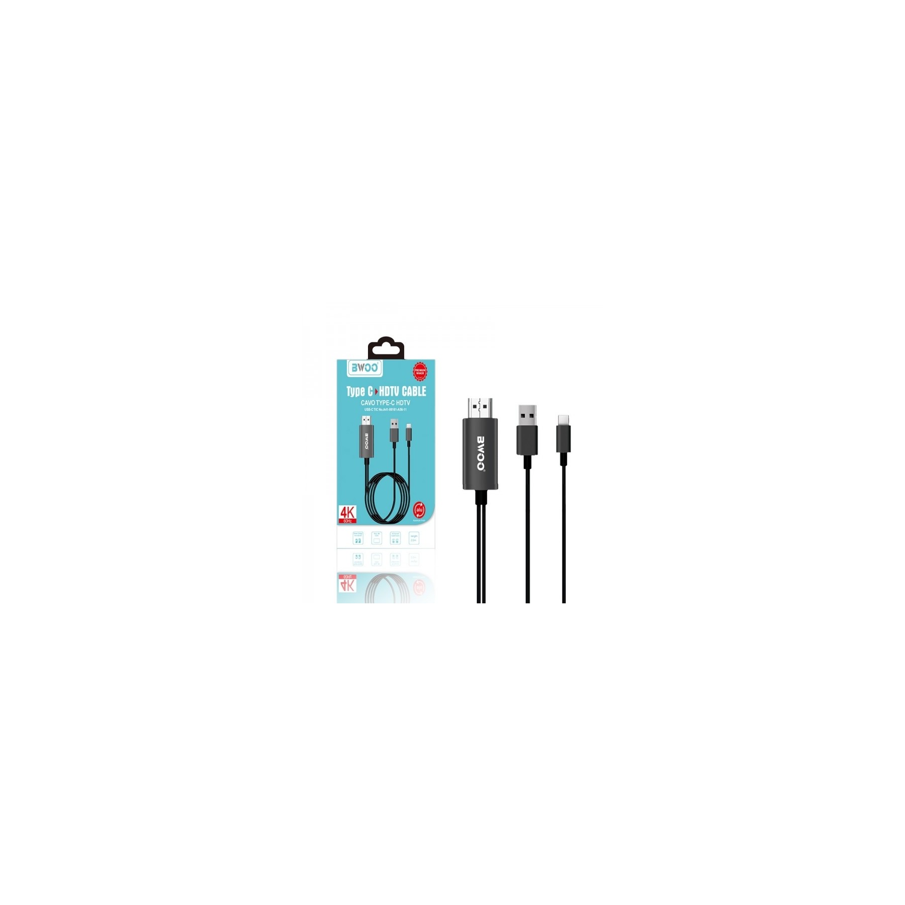 Cable BWOO HD05 HDTV Tipo C 4K 1.8m