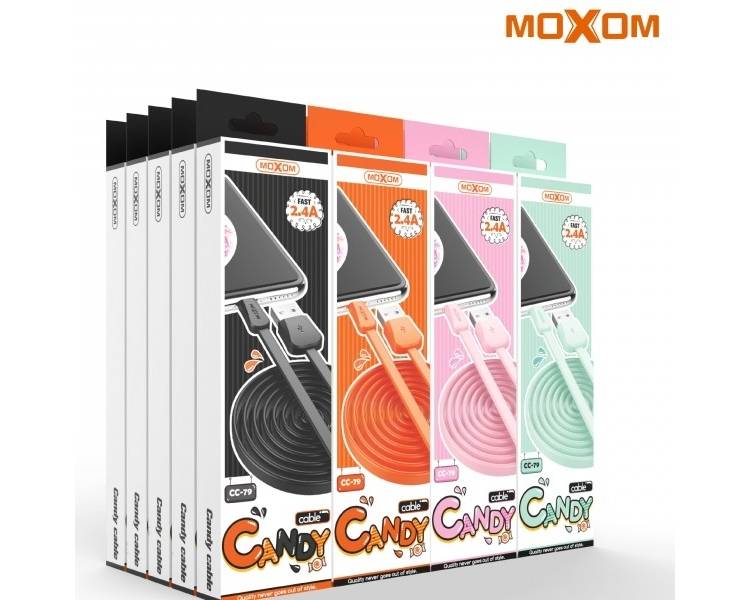 Cable Candy Moxom CC-79 de Carga Rápida 2.4A - Tipo C 4 Colores