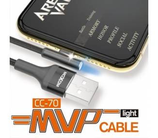 Cable Game Moxom CC-70 con Luz LED 2.4A - Tipo C 2 Colores