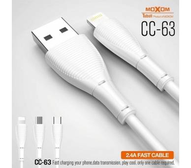 Cable Moxom CC-63 de Carga Rápida 2.4A - Micro USB 2 Colores