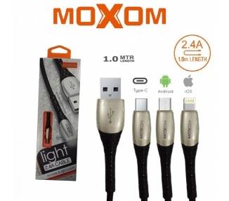 Cable Moxom CC-66 con Luz 2.4A - MicroUSB