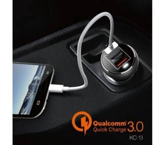 Cargador Coche MOXOM KC-13 Quick Charge 3.0 + Cable TipoC