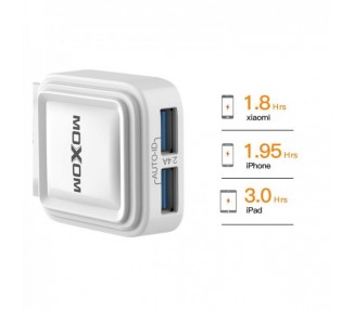 Cargador Red Moxom KH-52 Auto ID 2.4A & Cable MicroUSB