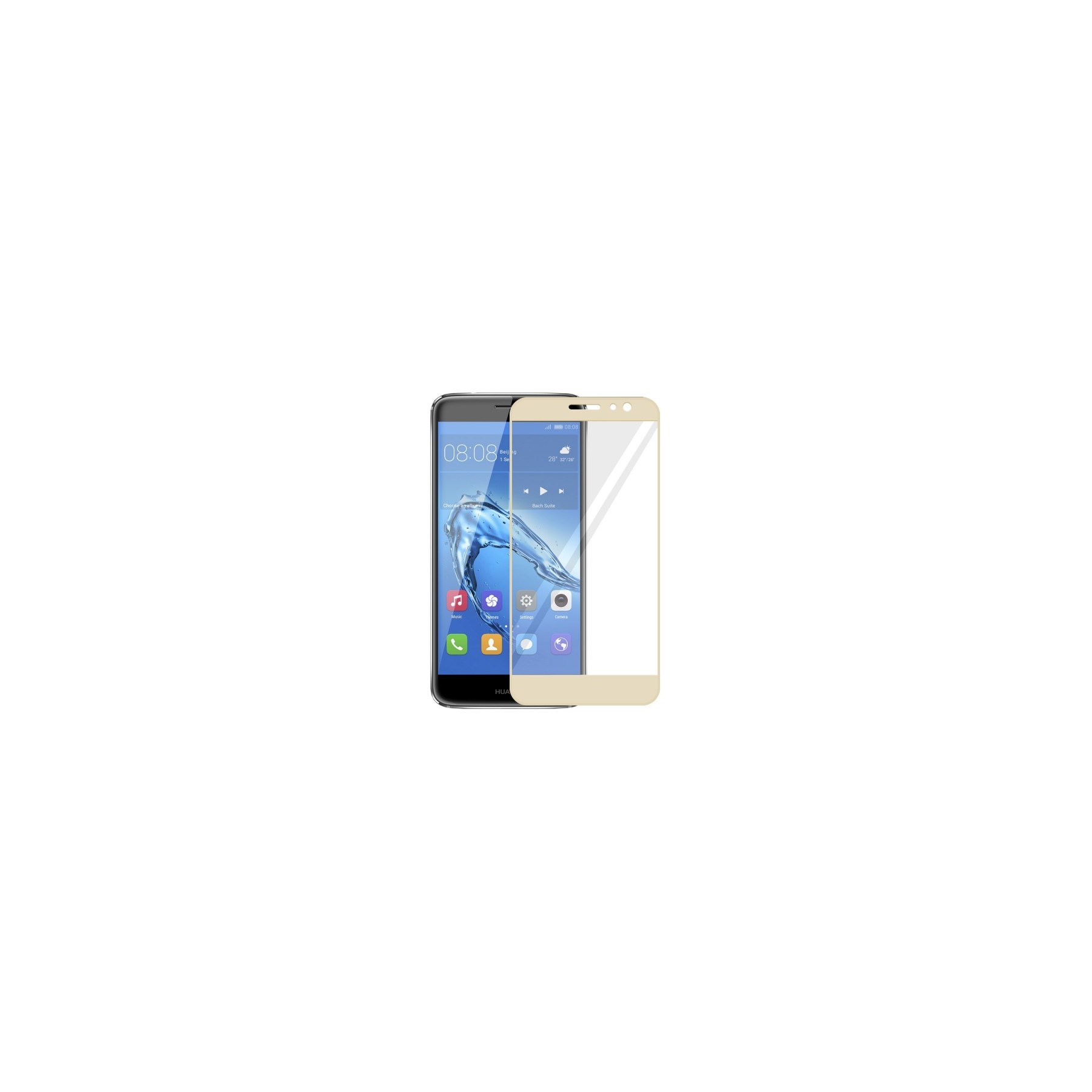Cristal templado completo Huawei Nova Protector de Pantalla Dorado