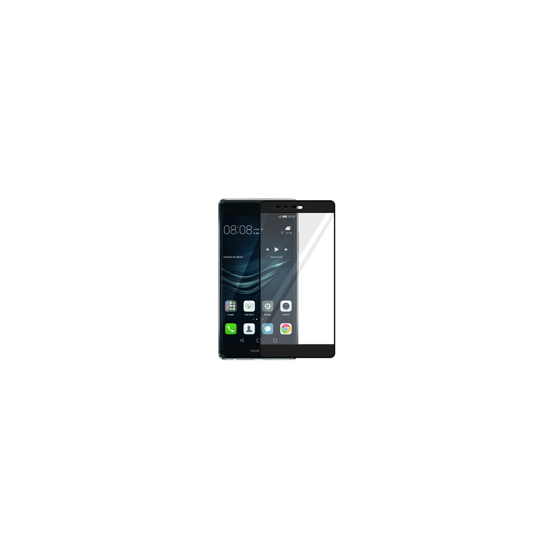 Cristal templado completo Huawei P9 Plus Protector de Pantalla Negro