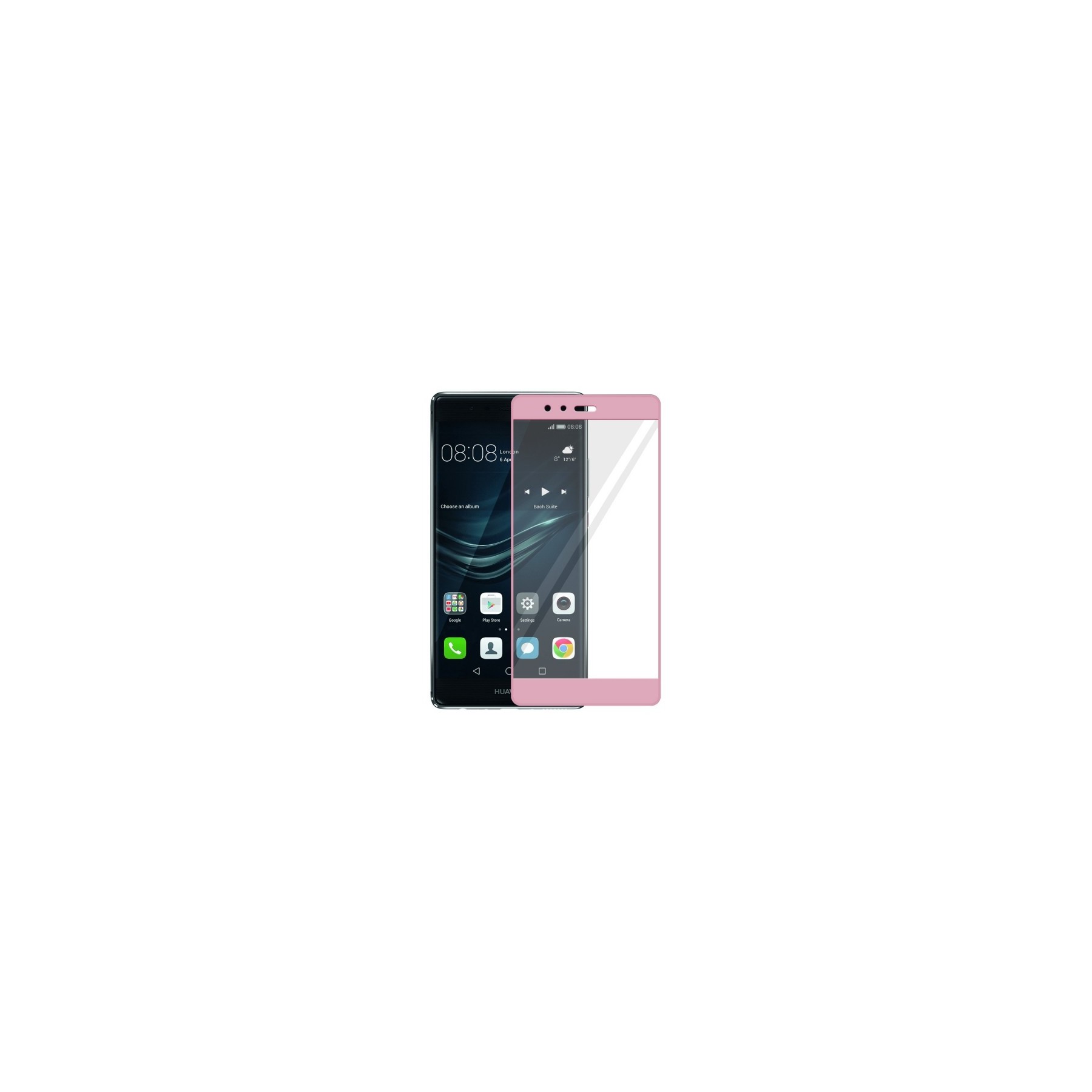 Cristal templado completo Huawei P9 Plus Protector de Pantalla Rosa