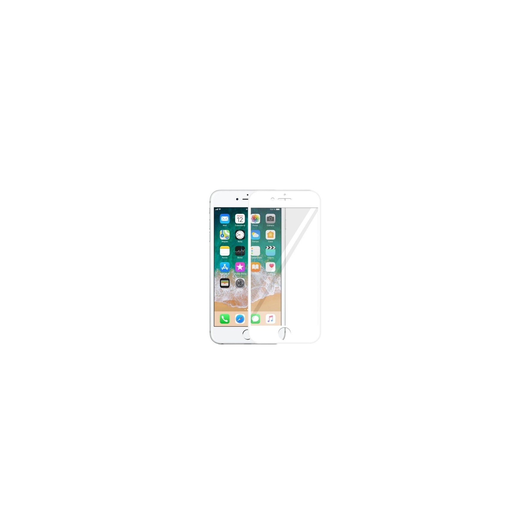 Cristal templado completo iPhone 6 Plus / 6s Plus Protector de Pantalla Blanco