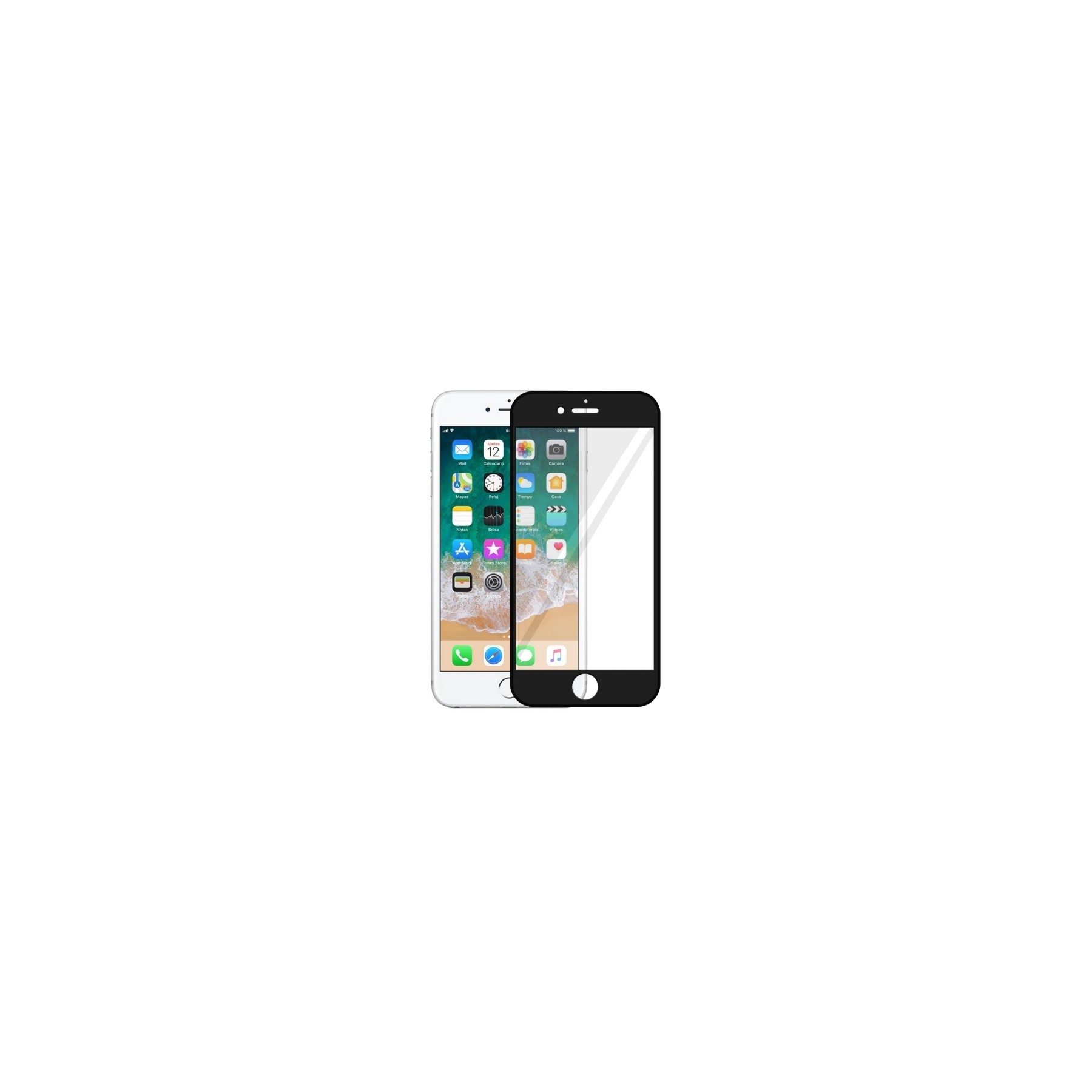 Cristal iPhone 6 Plus / 6s Plus Protector de Pantalla Negro