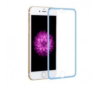 Cristal templado completo iPhone 6 Protector Pantalla con borde colorado Azul