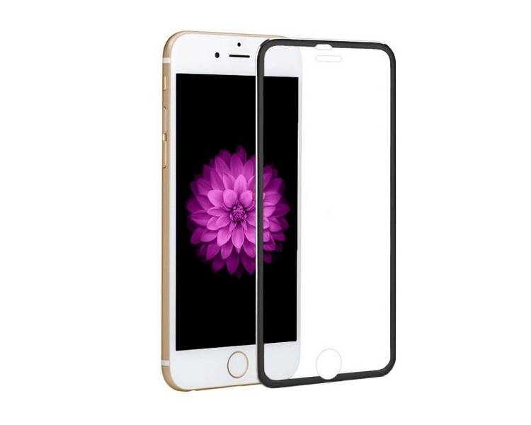 Cristal templado completo iPhone 6 Protector con borde colorado Negro