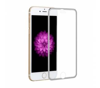 Cristal templado completo iPhone 6 Protector Pantalla con borde colorado Plata
