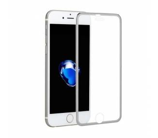Cristal templado completo iPhone 7 Plus Protector Pantalla con borde colorado Plata