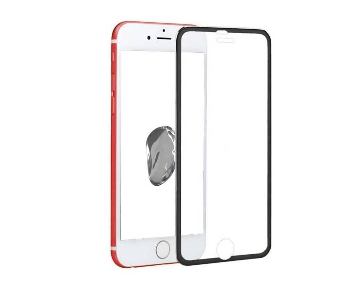 Cristal templado completo iPhone 7 Protector con borde colorado Negro