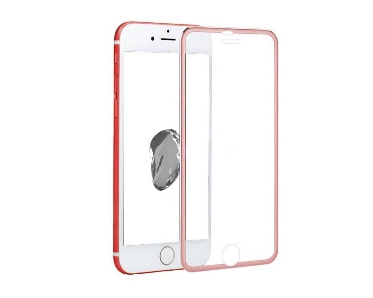 Cristal templado completo iPhone 7 Protector Pantalla con borde colorado Rosa
