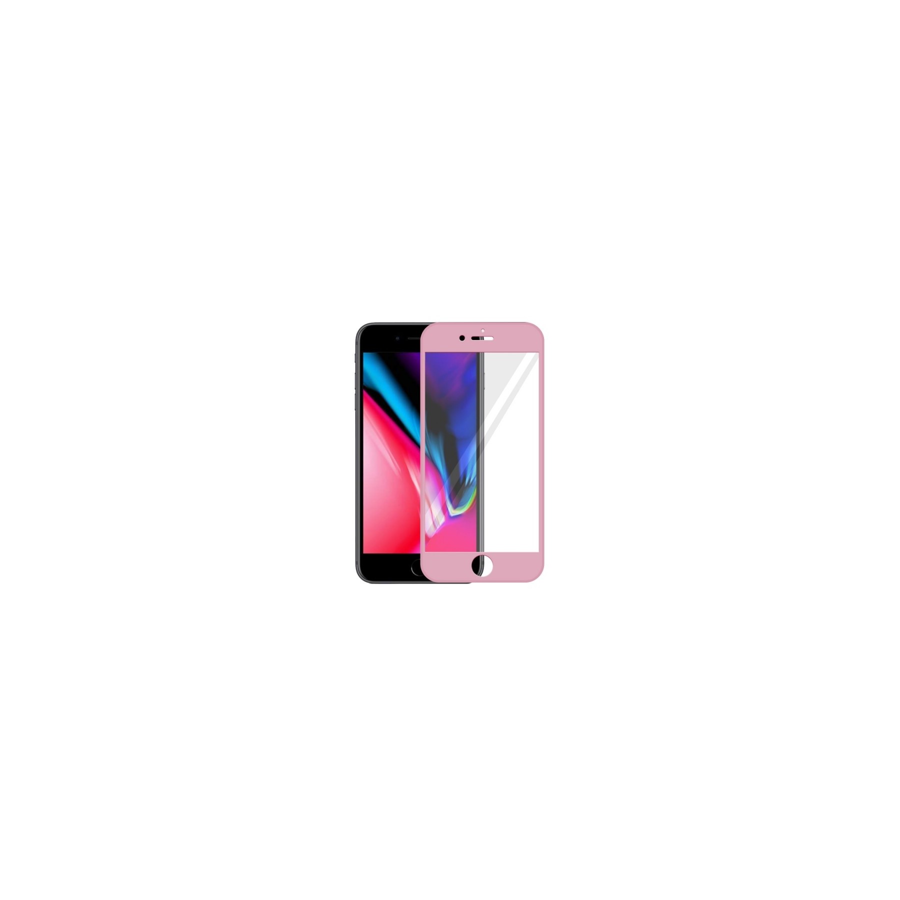 Cristal templado completo iPhone 8 Plus Protector de Pantalla Rosa