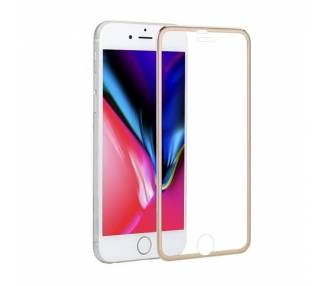 Cristal templado completo iPhone 8 Protector con borde colorado Dorado