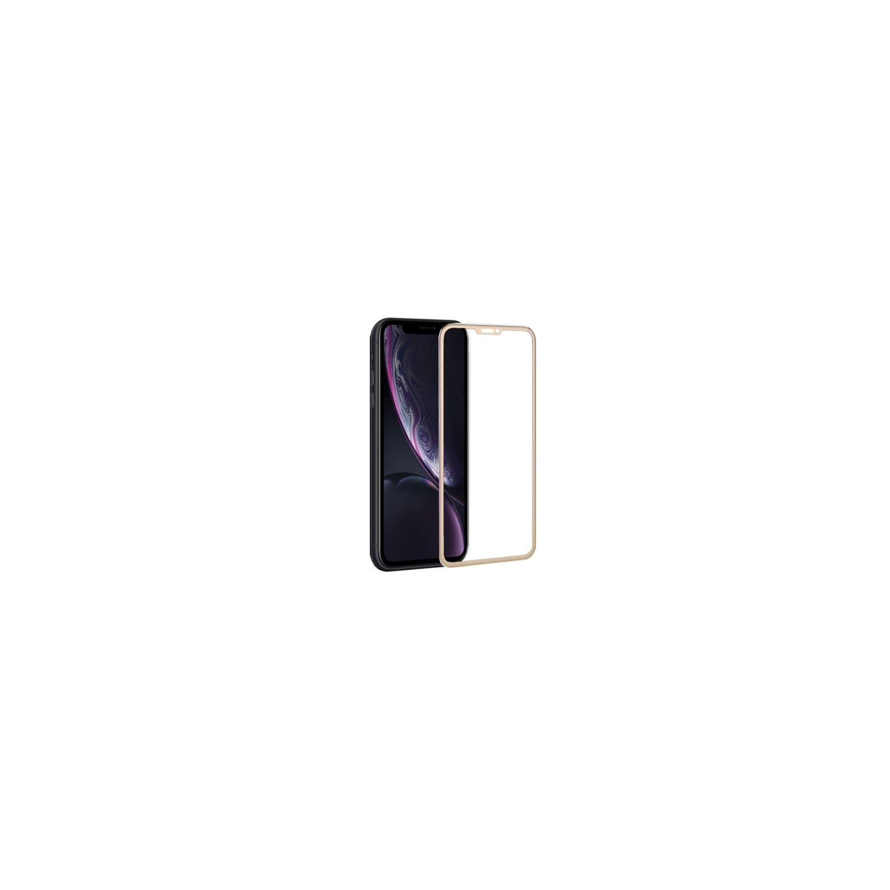 Cristal templado completo iPhone X Protector con borde colorado Dorado
