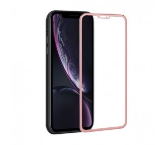 Cristal templado completo iPhone X Protector Pantalla con borde colorado Rosa