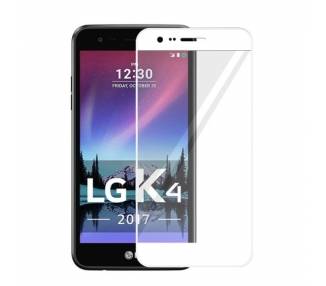 Cristal templado completo LG K4 2017 Protector de Pantalla Blanco