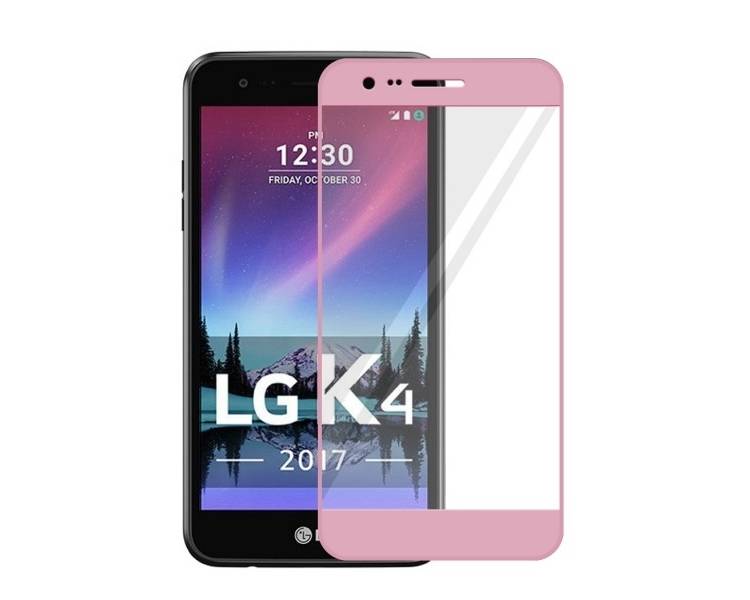 Cristal templado completo LG K4 2017 Protector de Pantalla Rosa