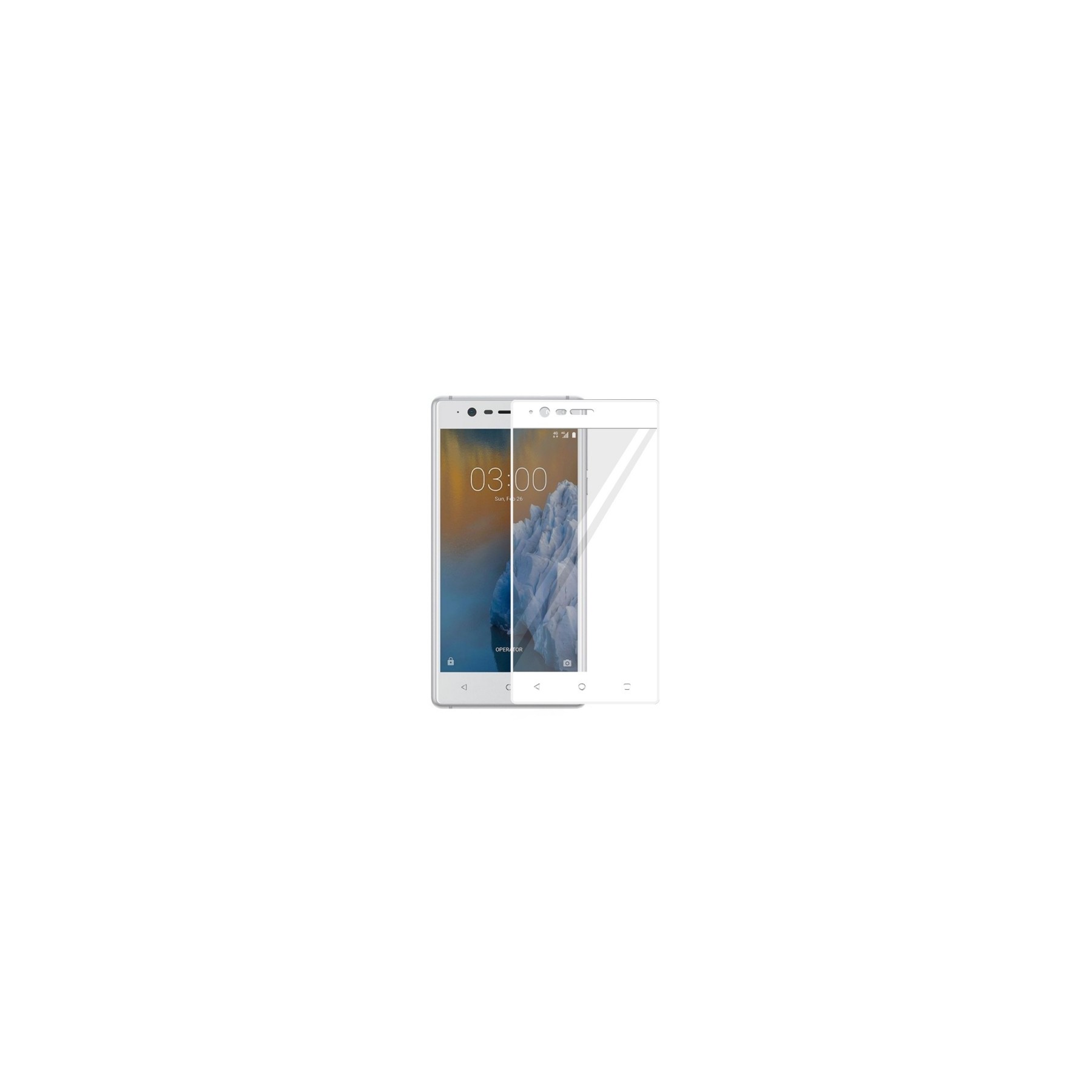 Cristal templado completo Nokia N3 Protector de Pantalla Blanco