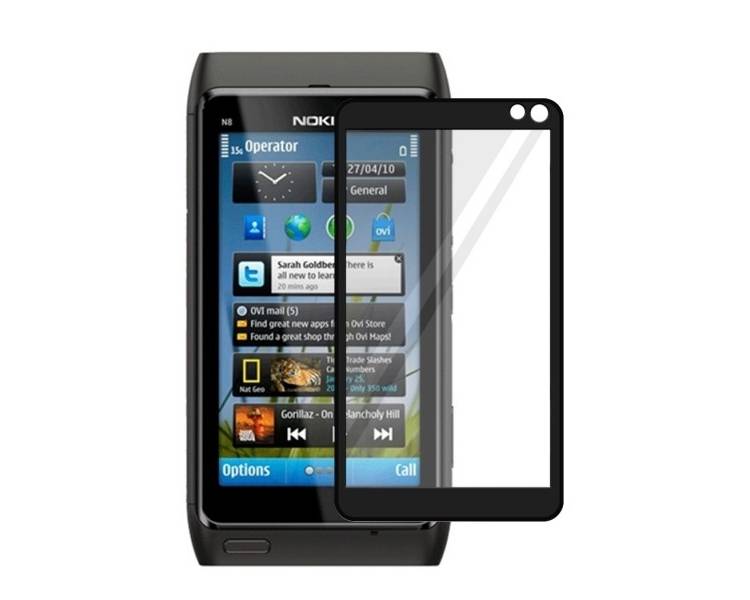 Cristal templado completo Nokia N8 Protector de Pantalla Negro