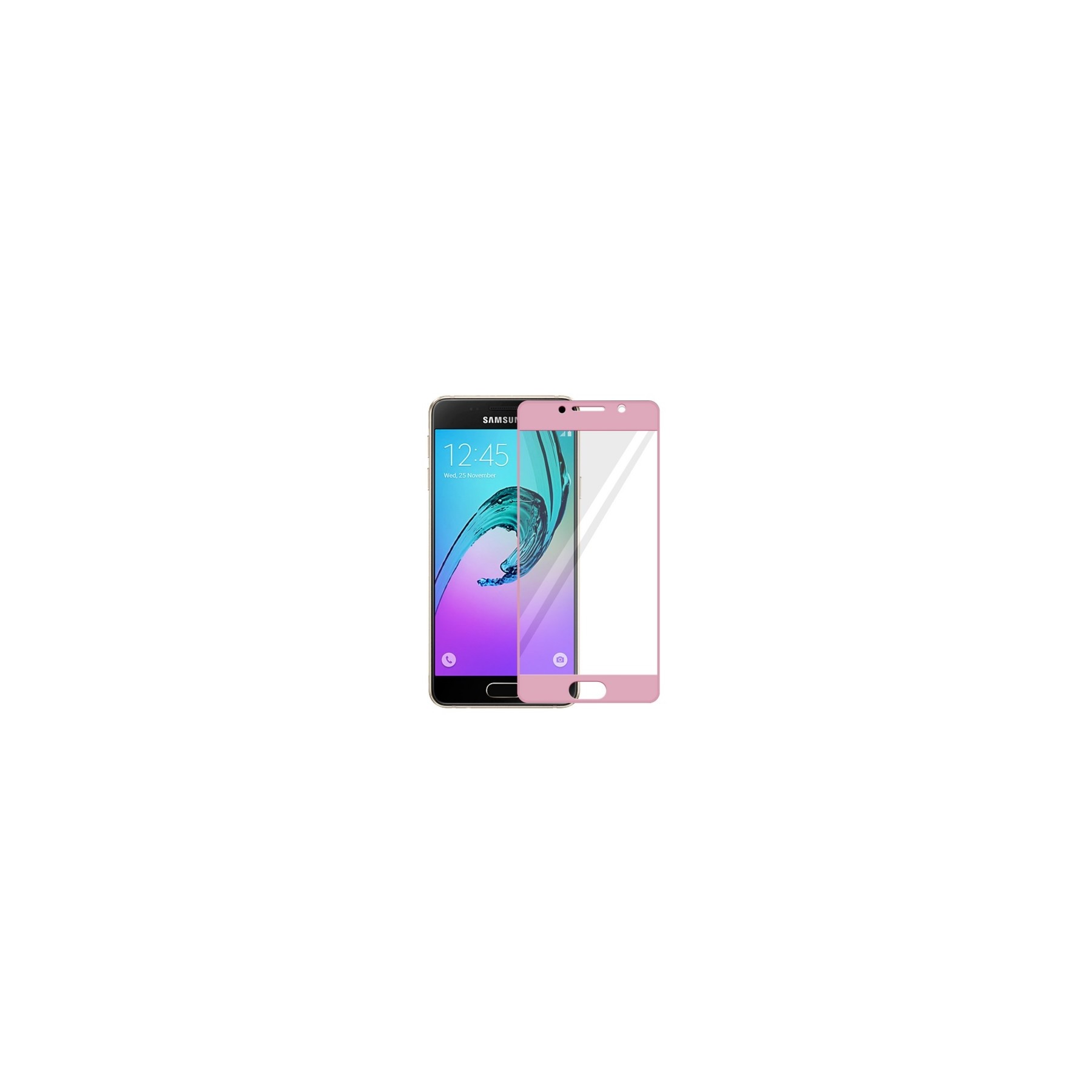 Cristal templado completo Samsung Galaxy A3 2016 Protector de Pantalla Rosa