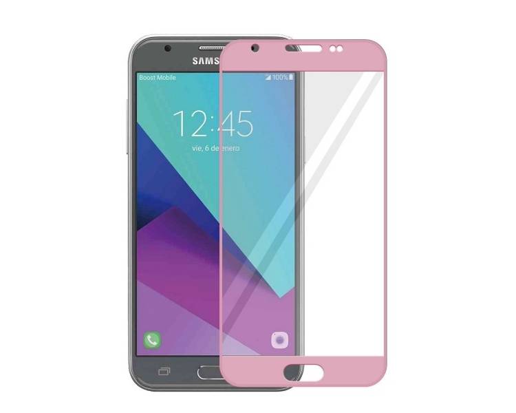 Cristal templado completo Samsung Galaxy J3 2017 Protector de Pantalla Rosa