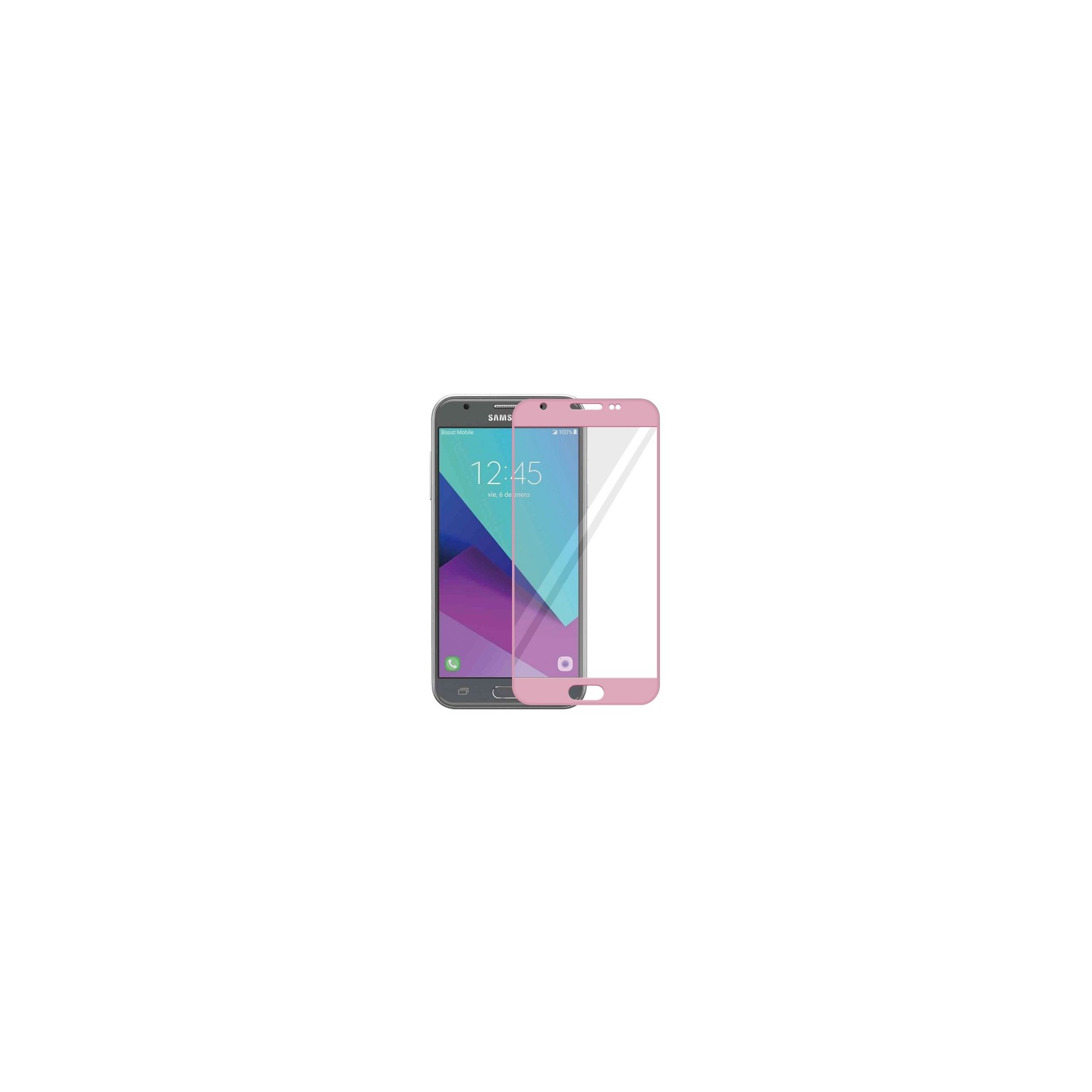 Cristal templado completo Samsung Galaxy J3 2017 Protector de Pantalla Rosa