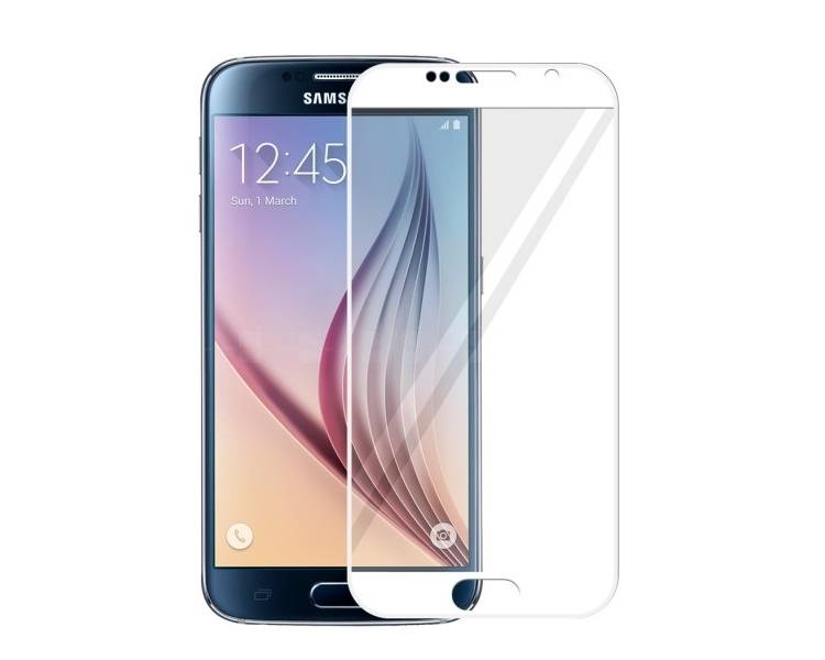 Cristal templado completo Samsung Galaxy S6 Protector de Pantalla Blanco
