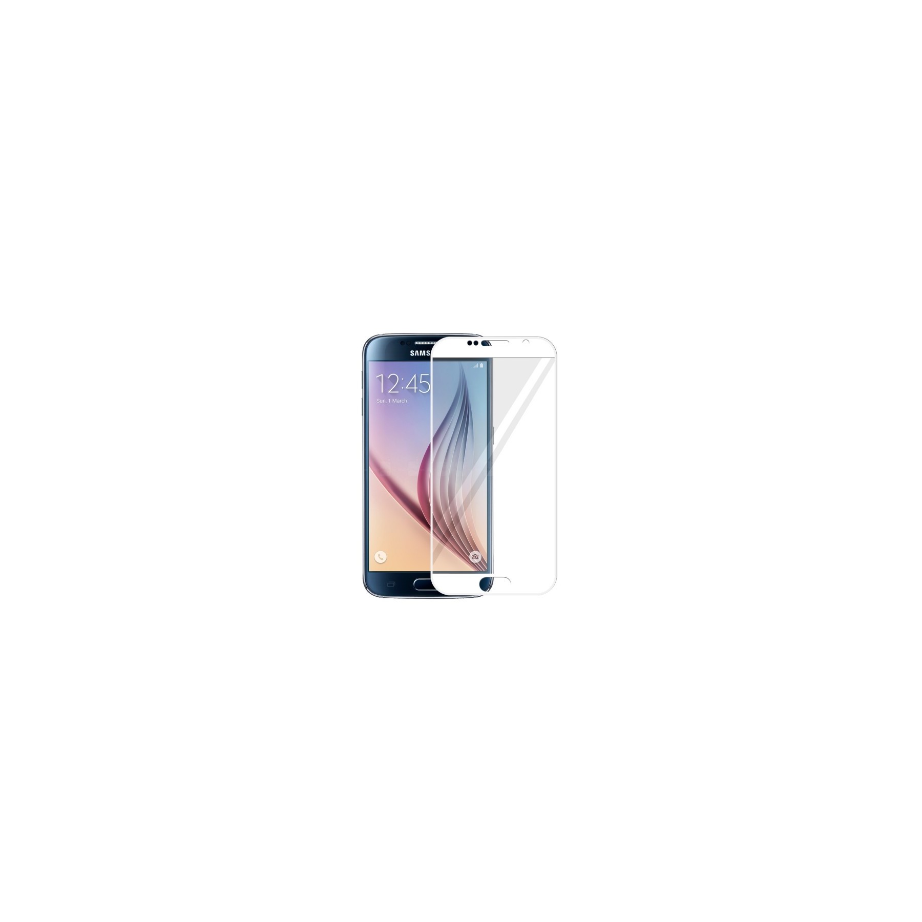 Cristal templado completo Samsung Galaxy S6 Protector de Pantalla Blanco