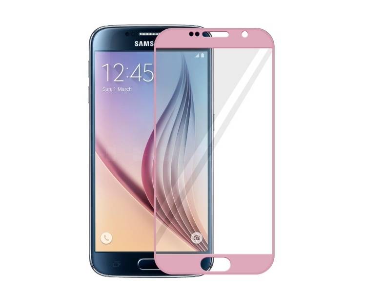 Cristal templado completo Samsung Galaxy S6 Protector de Pantalla Rosa