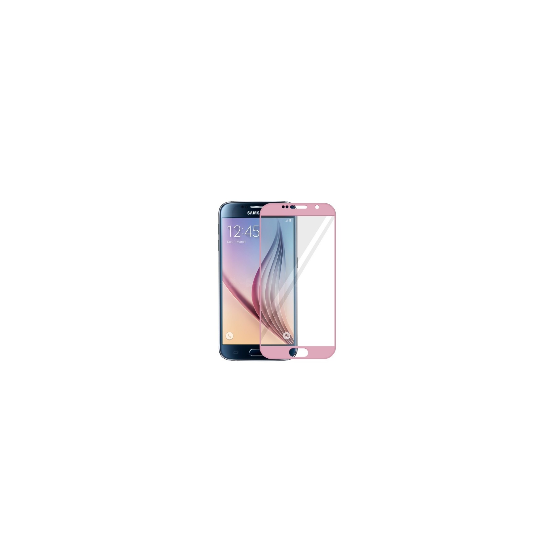 Cristal templado completo Samsung Galaxy S6 Protector de Pantalla Rosa