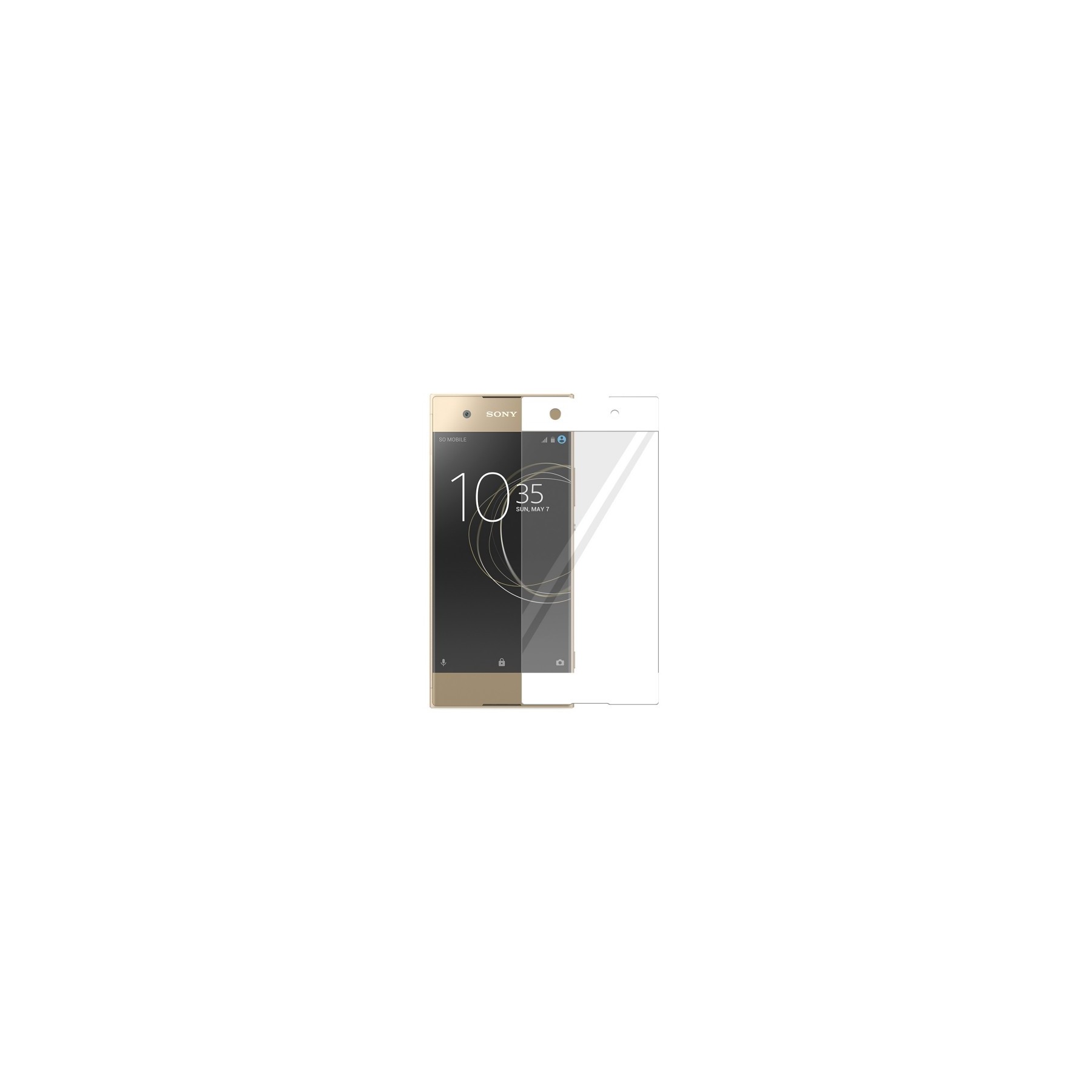 Cristal templado completo Sony Xperia XA1 Protector de Pantalla Blanco