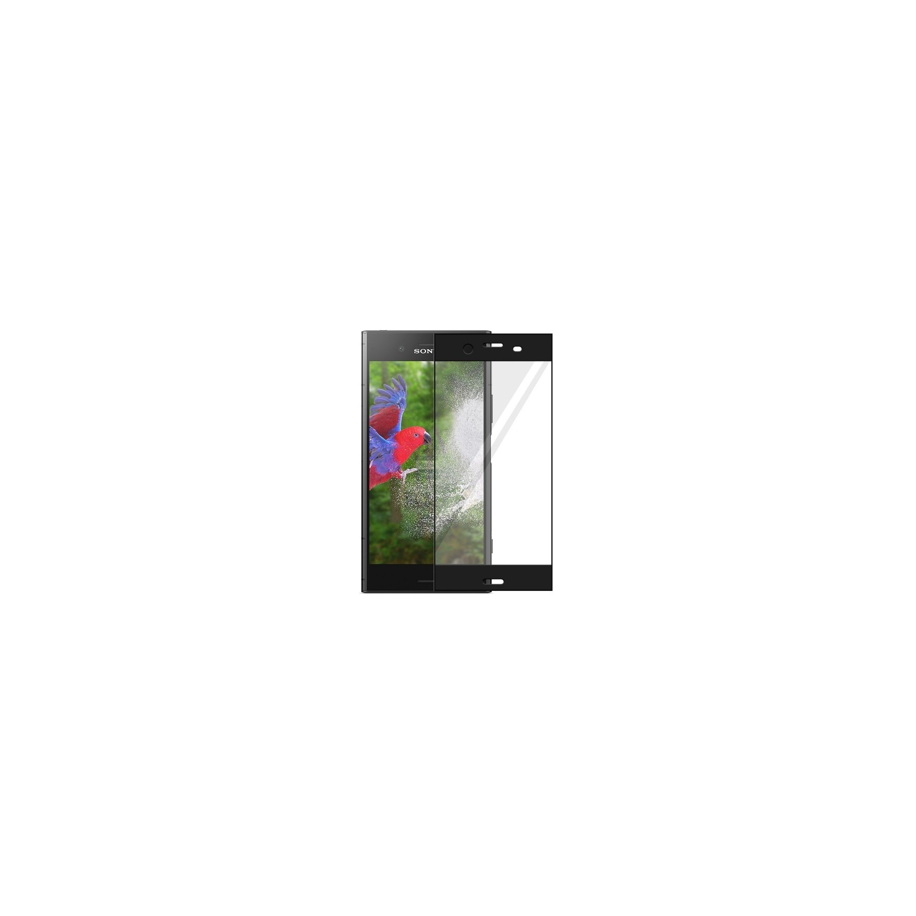 Cristal templado completo Sony Xperia Xz1 Protector de Pantalla Negro