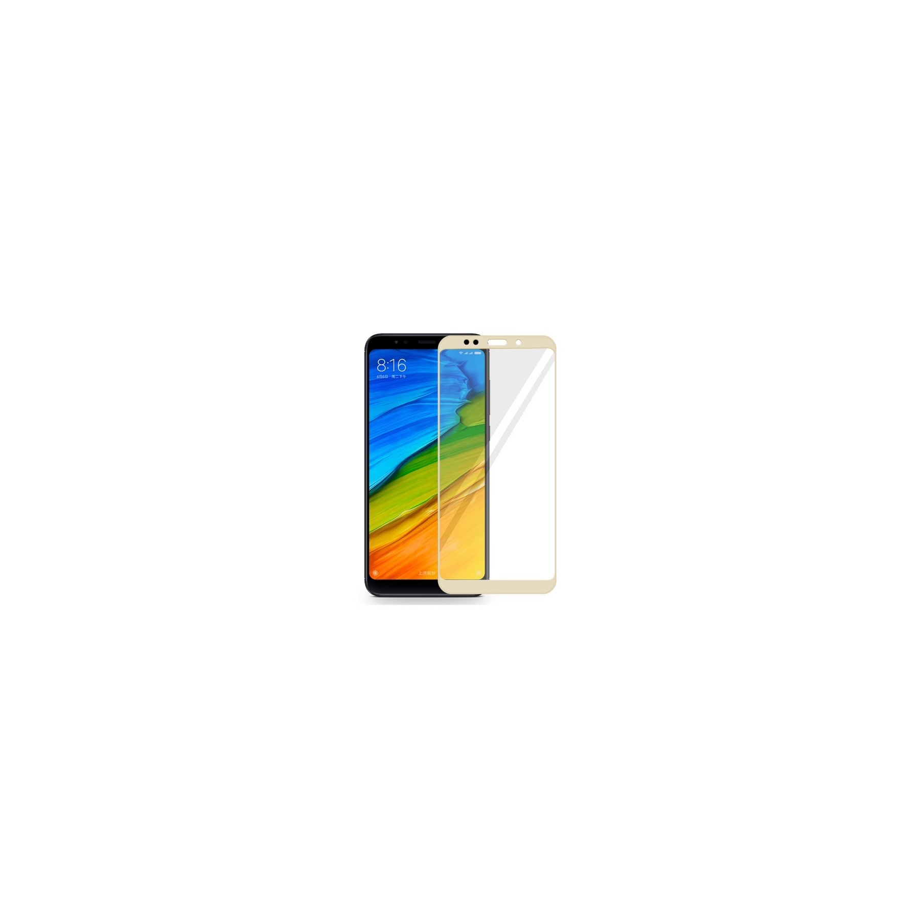 Cristal templado completo Xiaomi Redmi 5 Protector de Pantalla Dorado