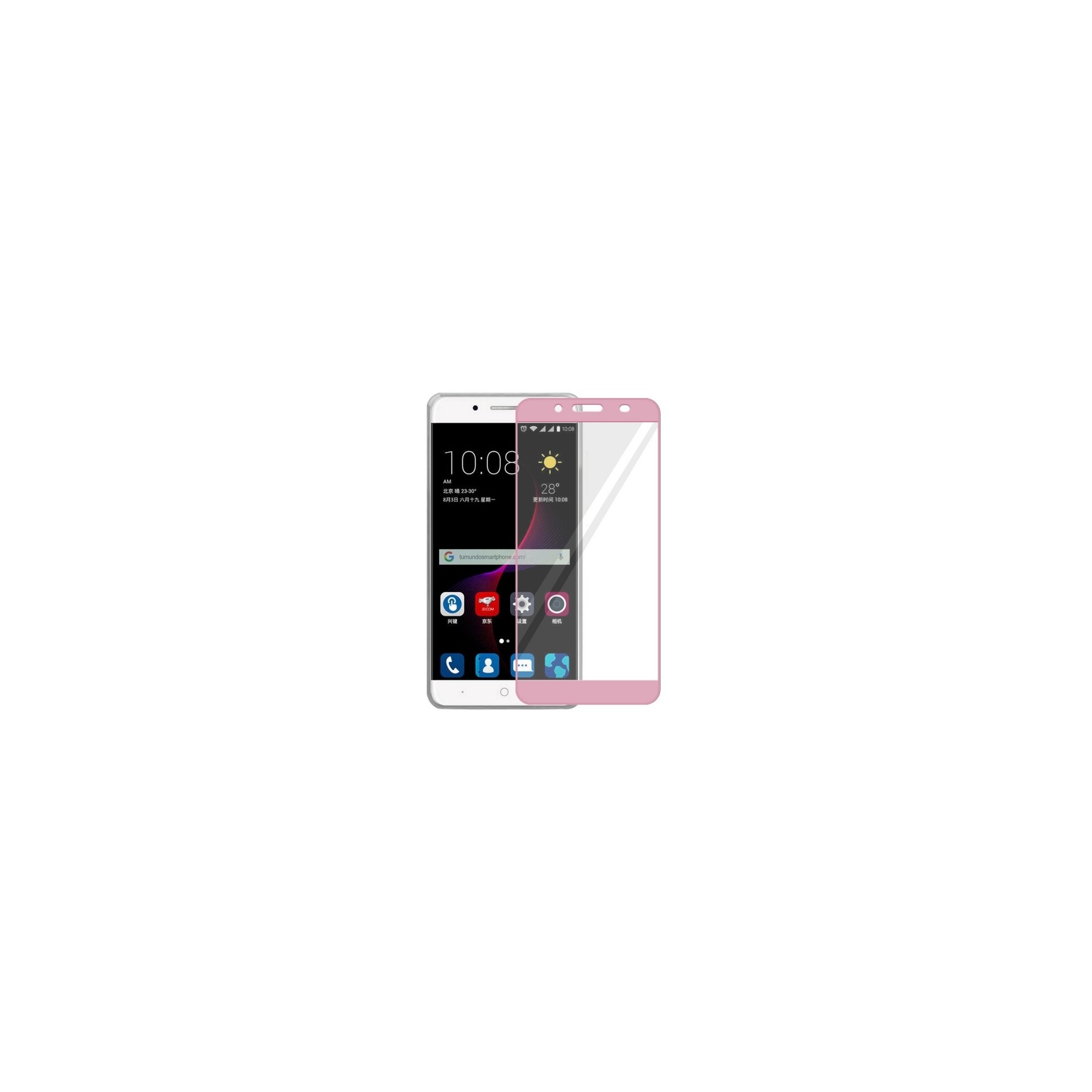 Cristal templado completo Zte Blade A610 Plus Protector de Pantalla Rosa