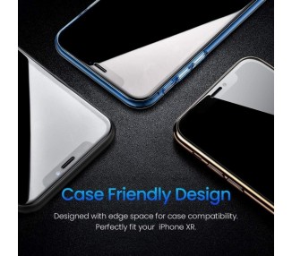 Cristal templado Curvo 6D iPhone Xr Protector de Pantalla Negro