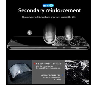 Cristal templado Curvo 6D iPhone Xr Protector de Pantalla Negro