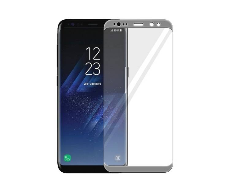Cristal templado Curvo Samsung Galaxy S8 Plus Protector de Pantalla Plata