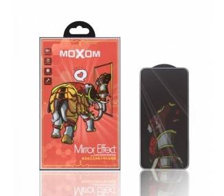Cristal templado Efecto Espejo MOXOM 2.5D MR iPhone XS MAX / 11 Pro Max Protector de Pantalla Color Negro