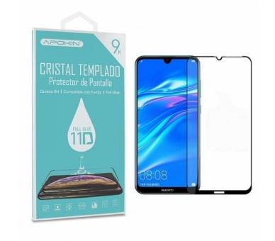 Cristal templado Full Glue 11D Premium Huawei Y7 2019 Protector de Pantalla Curvo Negro