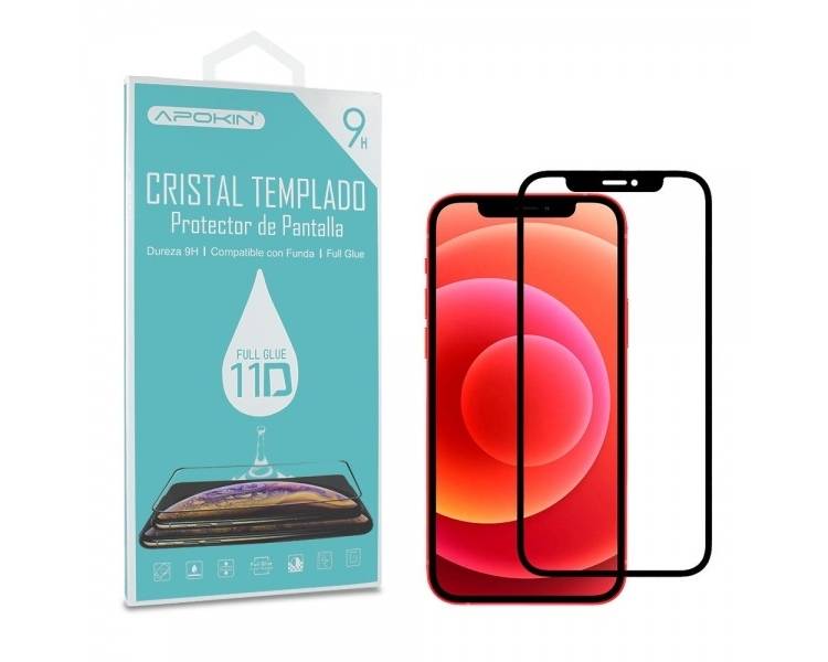 Cristal templado Full Glue 11D Premium iPhone 12 Mini 5.4 Protector de Pantalla Curvo Negro"