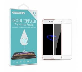 Cristal templado Full Glue 11D Premium iPhone 6 / 7 / 8 Protector de Pantalla Curvo Blanco