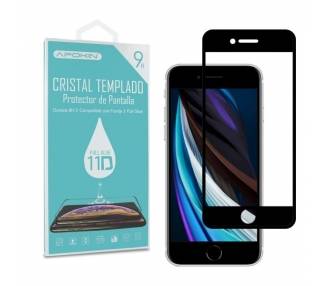 Cristal templado Full Glue 11D Premium iPhone SE 2020 Protector de Pantalla Curvo Negro