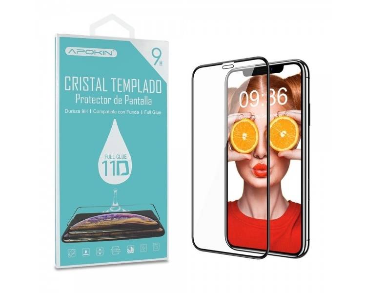 Cristal templado Full Glue 11D Premium iPhone XR / 11 Protector de Pantalla Curvo Negro