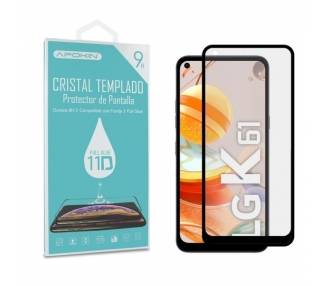 Cristal templado Full Glue 11D Premium LG K61 Protector de Pantalla Curvo Negro