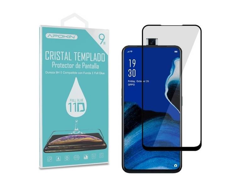 Cristal templado Full Glue 11D Premium Oppo Reno 2 Z Protector de Pantalla Curvo Negro